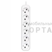 Удлинитель SMARTBUY 6 гнезд 2 метра 10А/2,2кВт без заземления ПВС 2х1,0 (1/50)