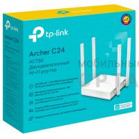 Роутер двухдиапазонный беспроводной TP-Link Archer C24 AC750 10/100BASE-TX белый